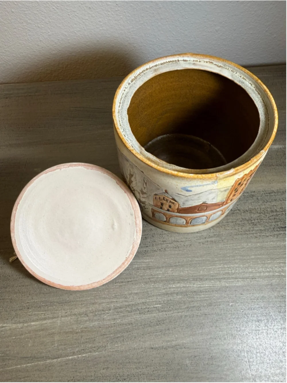 Vtg Pastisseria Costa Ripoll Spain Art Pottery Canister Jar Signed Albert Mofijo
